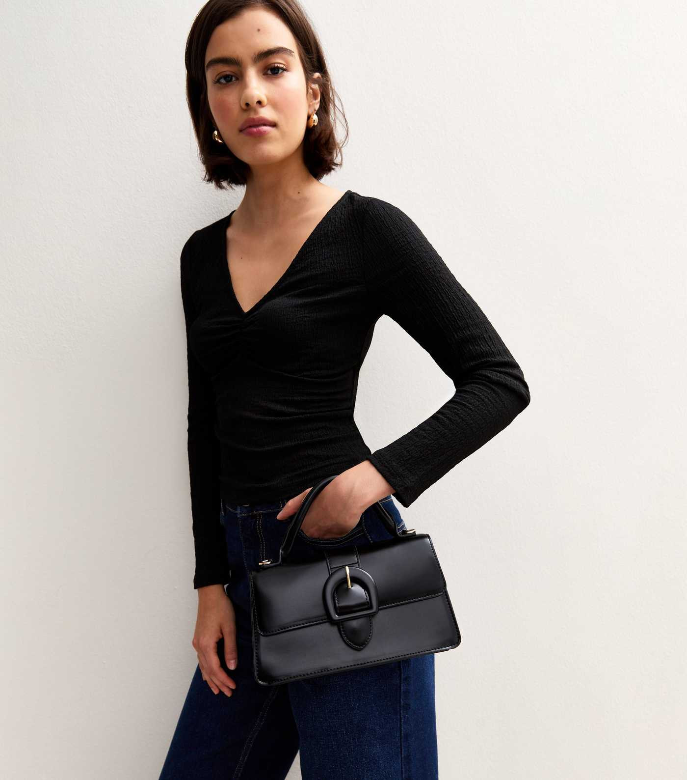 Black Faux Leather Crossbody Bag | New Look | New Look (UK)