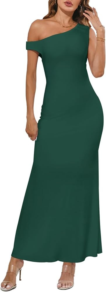 MEROKEETY Women's 2024 Summer Off The Shoulder Dress Casual Bodycon Cocktail Vacation Maxi Dresse... | Amazon (US)