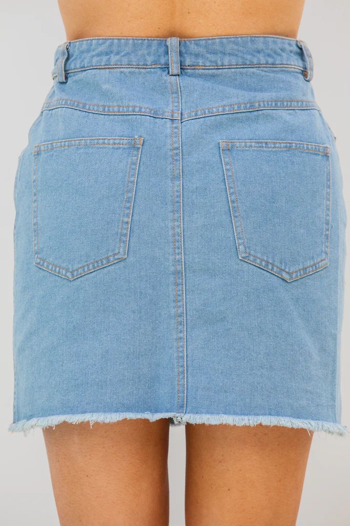 Just Because Blue Denim Skirt | The Mint Julep Boutique