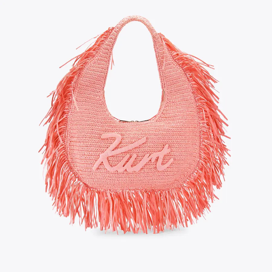 KURT LG HOBO FRINGE Fringe Raffia Hobo Tote Bag by Kurt Geiger London | Kurt Geiger US