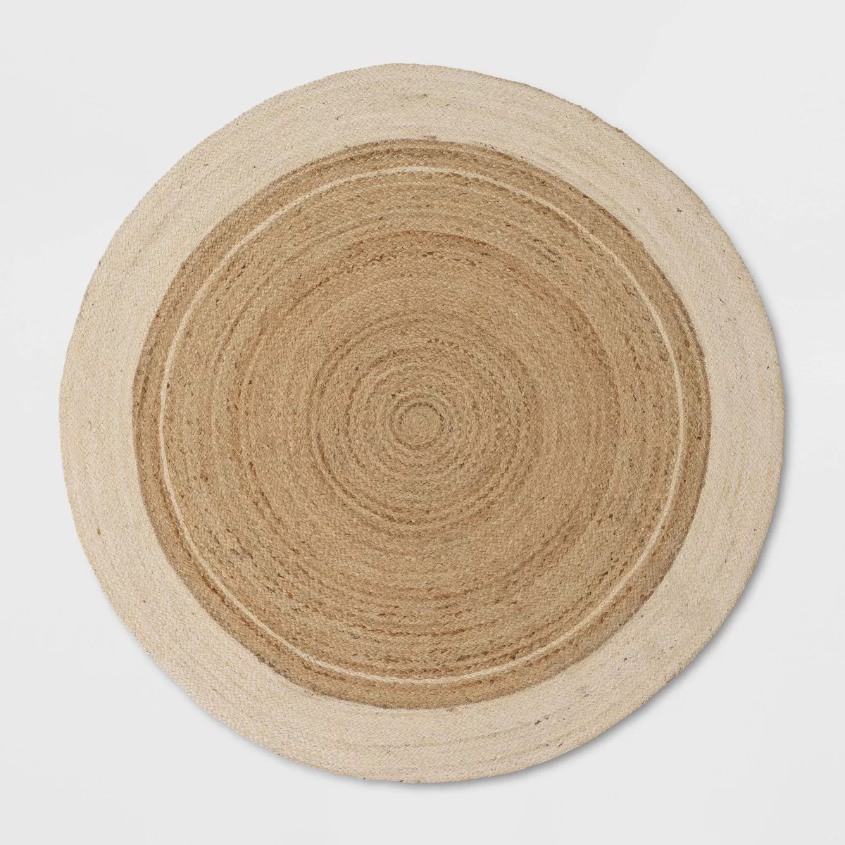 Bordered Color Block Braided Jute Area Rug Cream/Natural - Hearth & Hand™ with Magnolia | Target