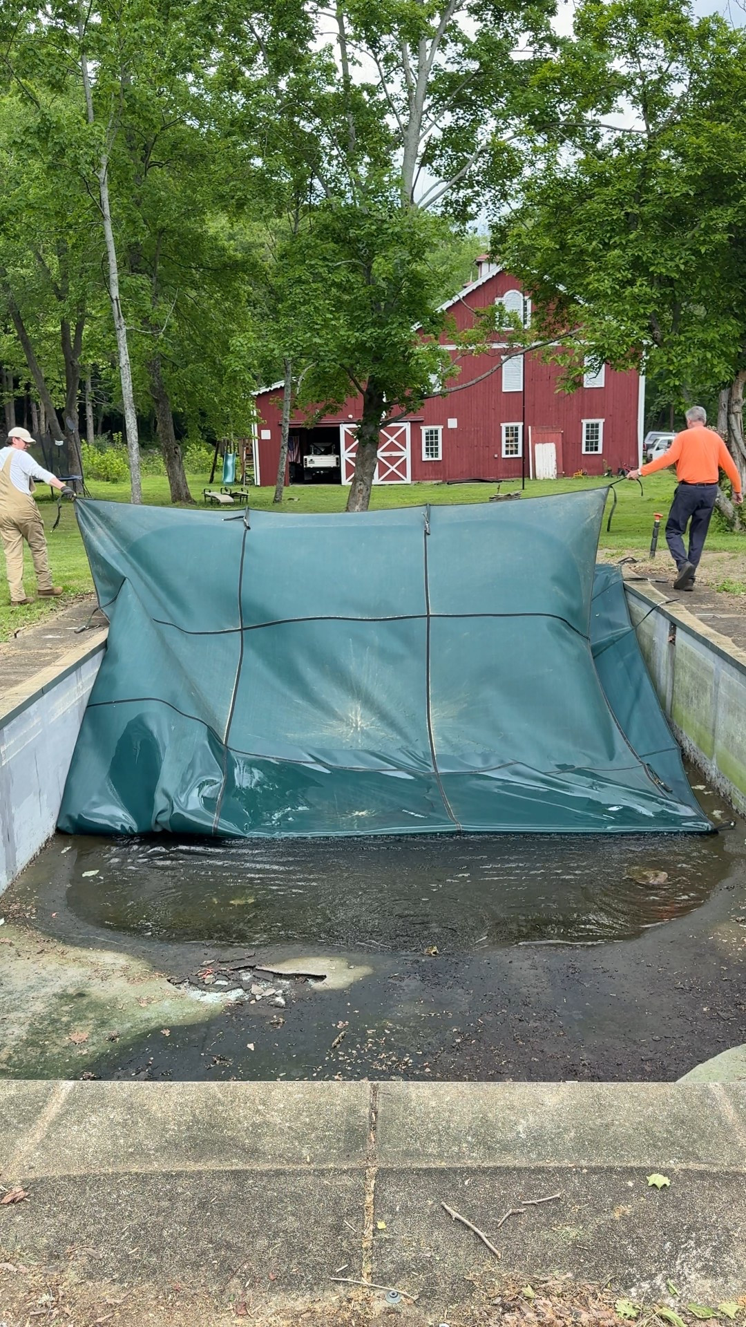 If you're looking for a cheaper pool cover to cover a pool or pond we've had this one for over two years and it held up great. The water was actually really clear when we pulled it off.

#LTKU #LTKSeasonal #LTKHome
