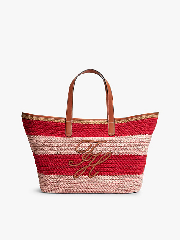 Woven Stripe Logo Appliqué Tote Bag | Multi | Tommy Hilfiger | Tommy Hilfiger UK