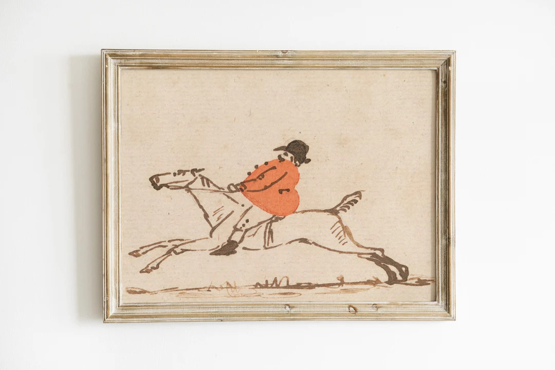 The Stout Huntsman Print - Vintage Fox Hunting Illustration, Equestrian Art, Traditional Home Dec... | Etsy (US)
