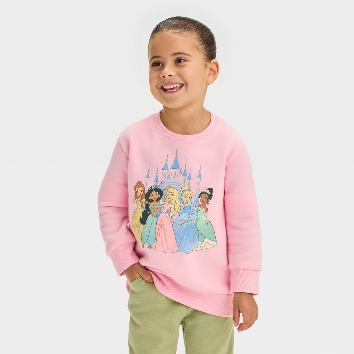 Toddler Girls' Disney Princess Fleece Pullover - Pink | Target