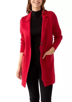 AGB Women's Long Sleeve Solid Coatigan | Belk