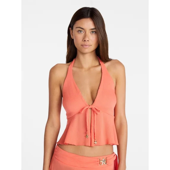 No Boundaries Starfish Charm Coverup Halter Top, Women's XXS-XXL | Walmart (US)