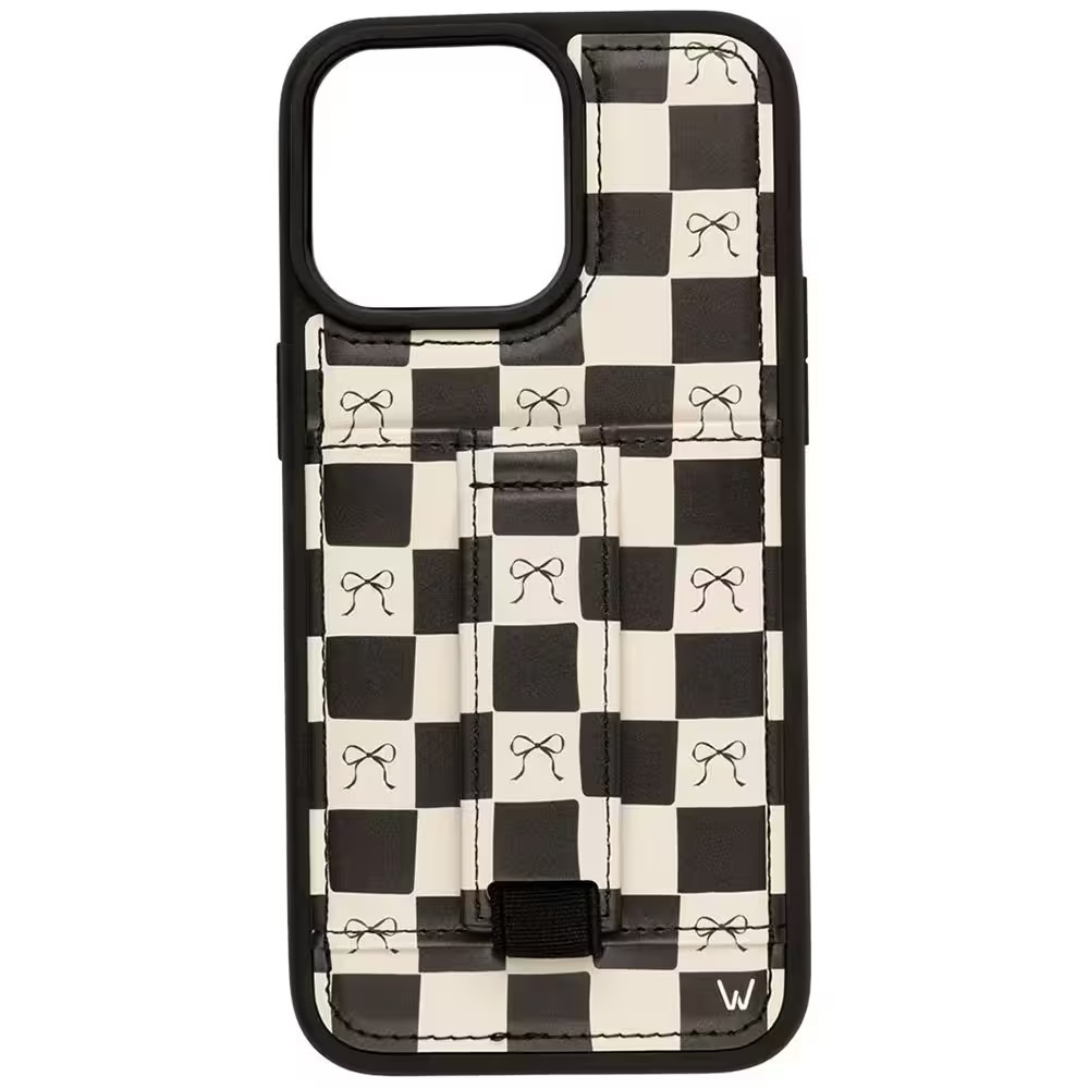Walli Cases - Phone Case with Wallet and Finger Strap for iPhone 16 - Bow Noir | Best Buy U.S.