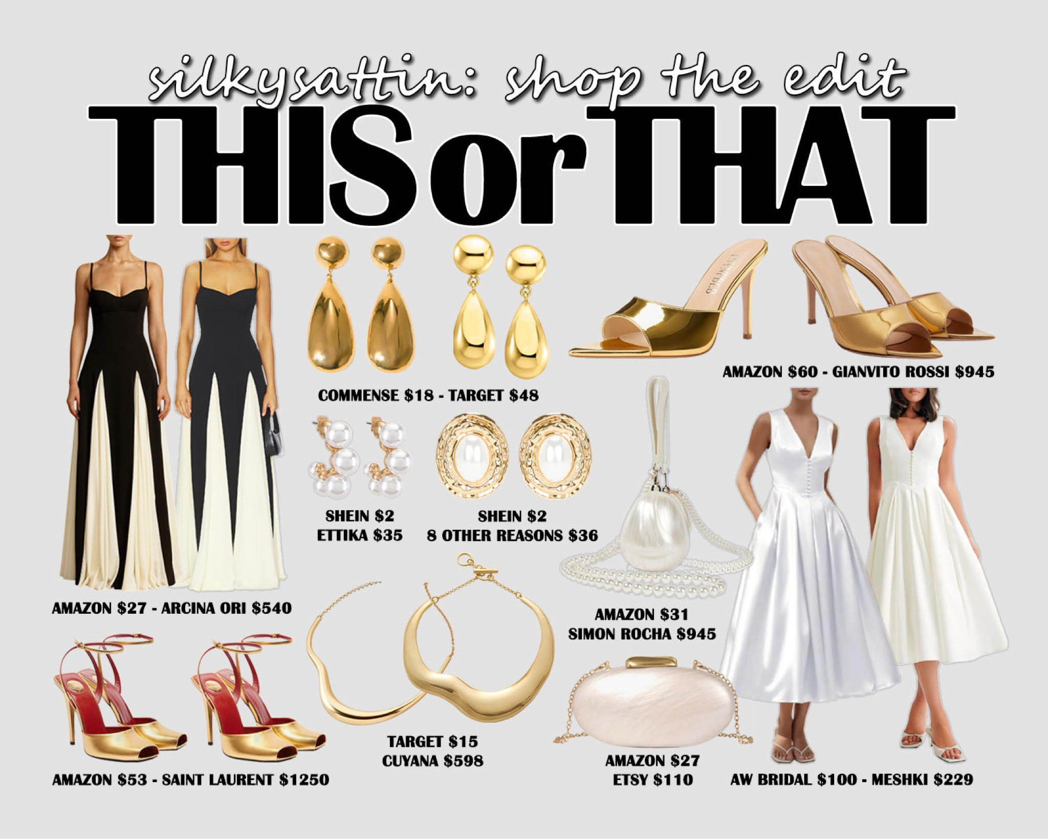 Shop the Edit: This or That

Affordable Style vs Luxury Style: budget friendly affordable alternative and the high end label option.

dupe, budget friendly, on a budget, girls night outfits, date night outfits, wedding guest outfits, vacation outfits, casual, formal, ootd, ootn, women’s fashion #dupe #budgetfriendly #onabudget #girlsnightoutfits #datenightoutfits #weddingguestoutfit #vacationoutfits #casual #formal #ootd #ootn #women #fashion

#LTKSaleAlert #LTKWedding #LTKootd