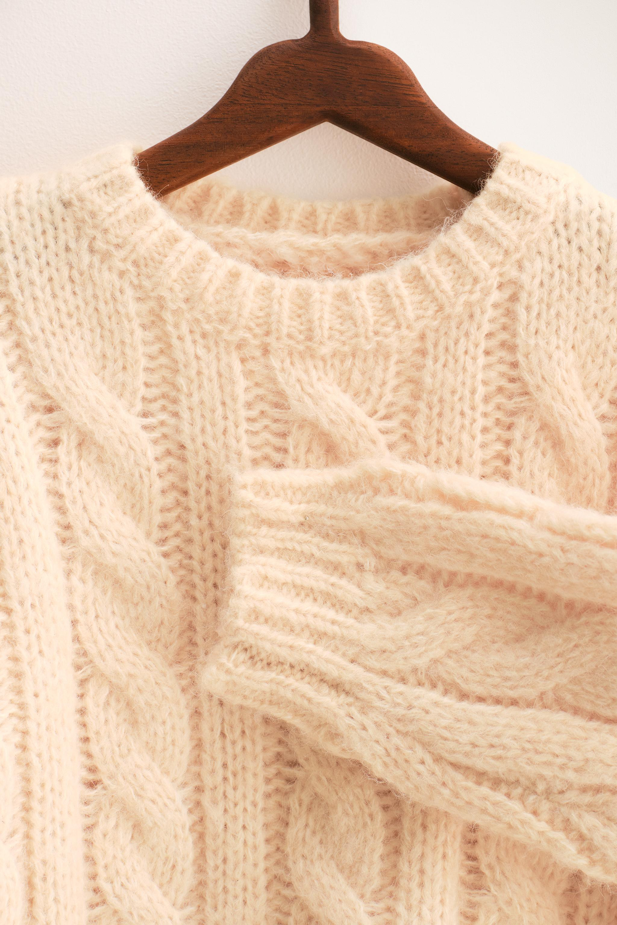 ZARA TIMELESS - CABLE-KNIT WOOL JUMPER | Zara UK