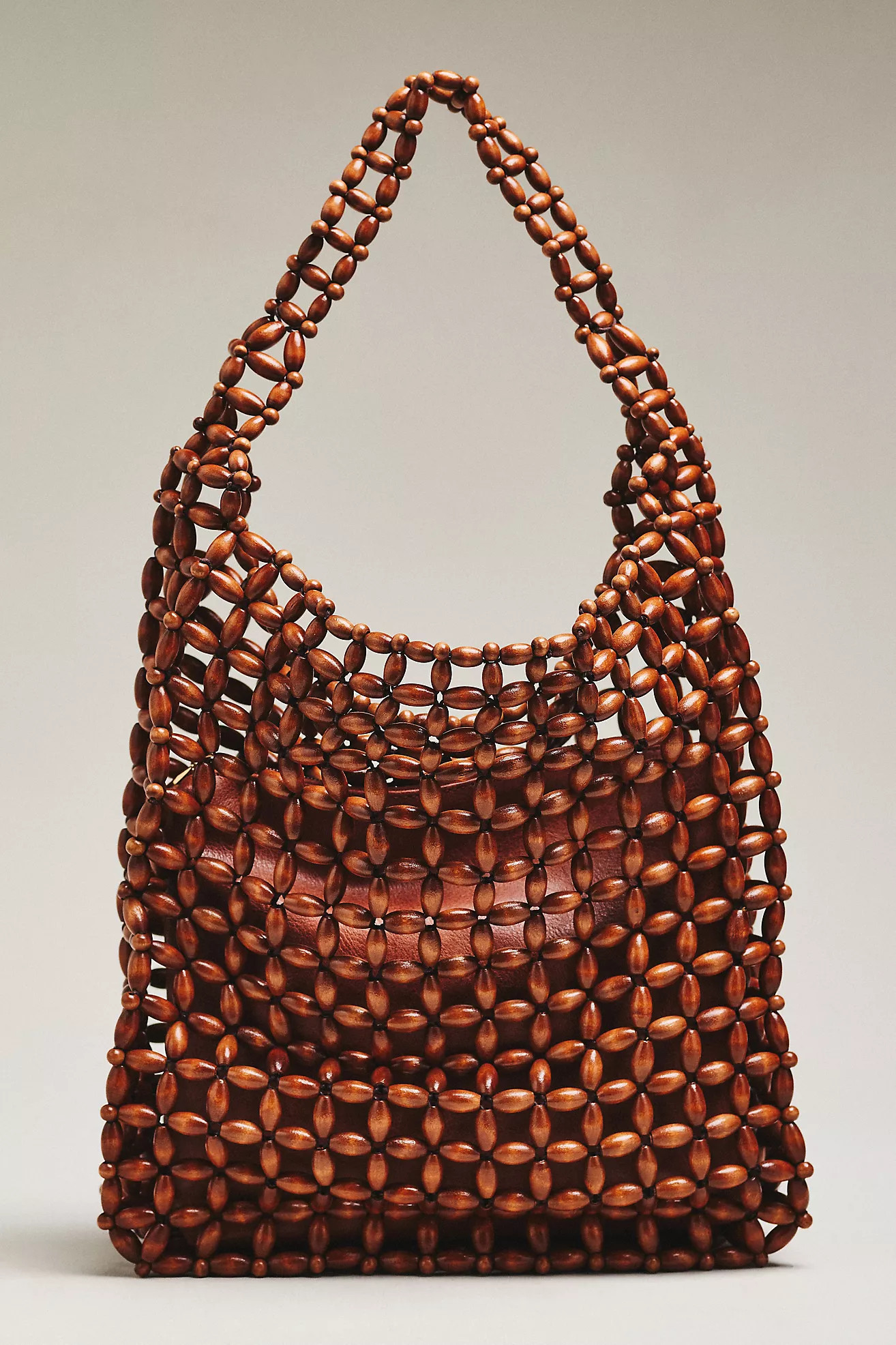 Wood Beaded Slouchy Shoulder Tote | Anthropologie (US)