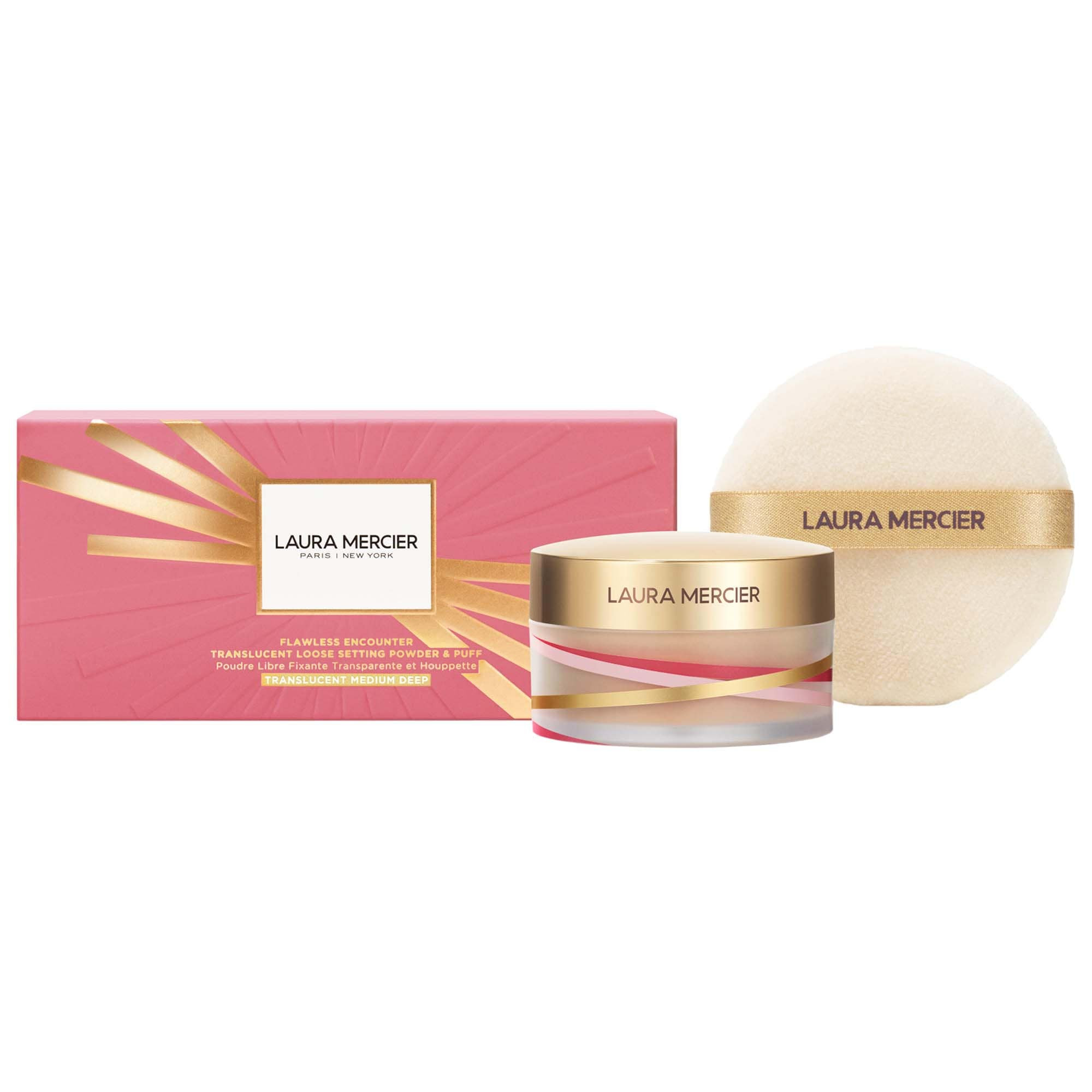 Laura Mercier Flawless Encounter Translucent Loose Setting Powder & Velour Puff Medium Deep 1 oz / 2 | Sephora (US)