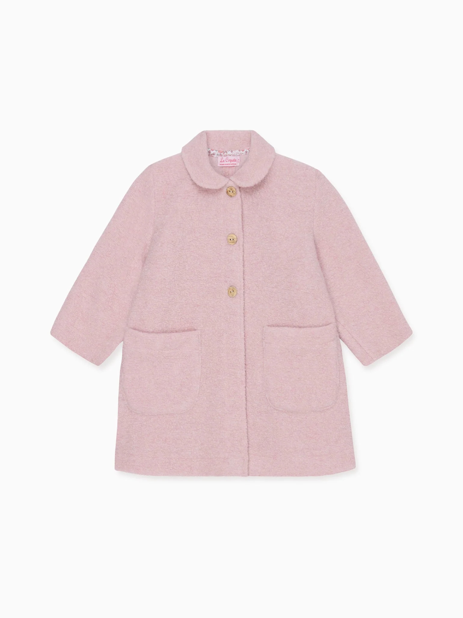 Dusty Pink Henrietta Girl Coat | La Coqueta (US)