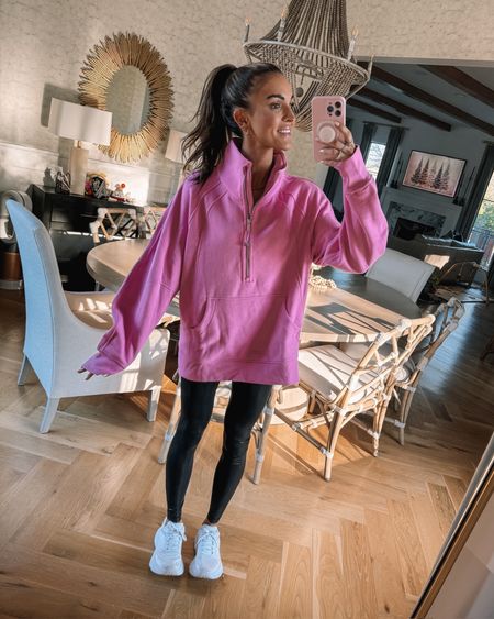 fave oversized quarter zip form lululemon! wearing the m/l here for a more oversized fit 🩷


#lululemon #pink #leggings #momoutfit #casualoutfit 

#LTKstyletip #LTKfitness