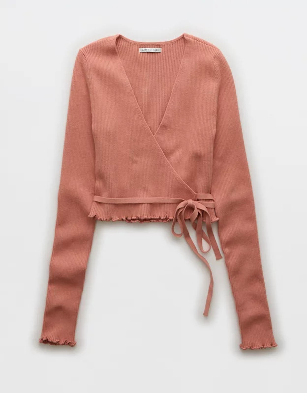 AE Cropped Wrap Cardigan | American Eagle Outfitters (US & CA)