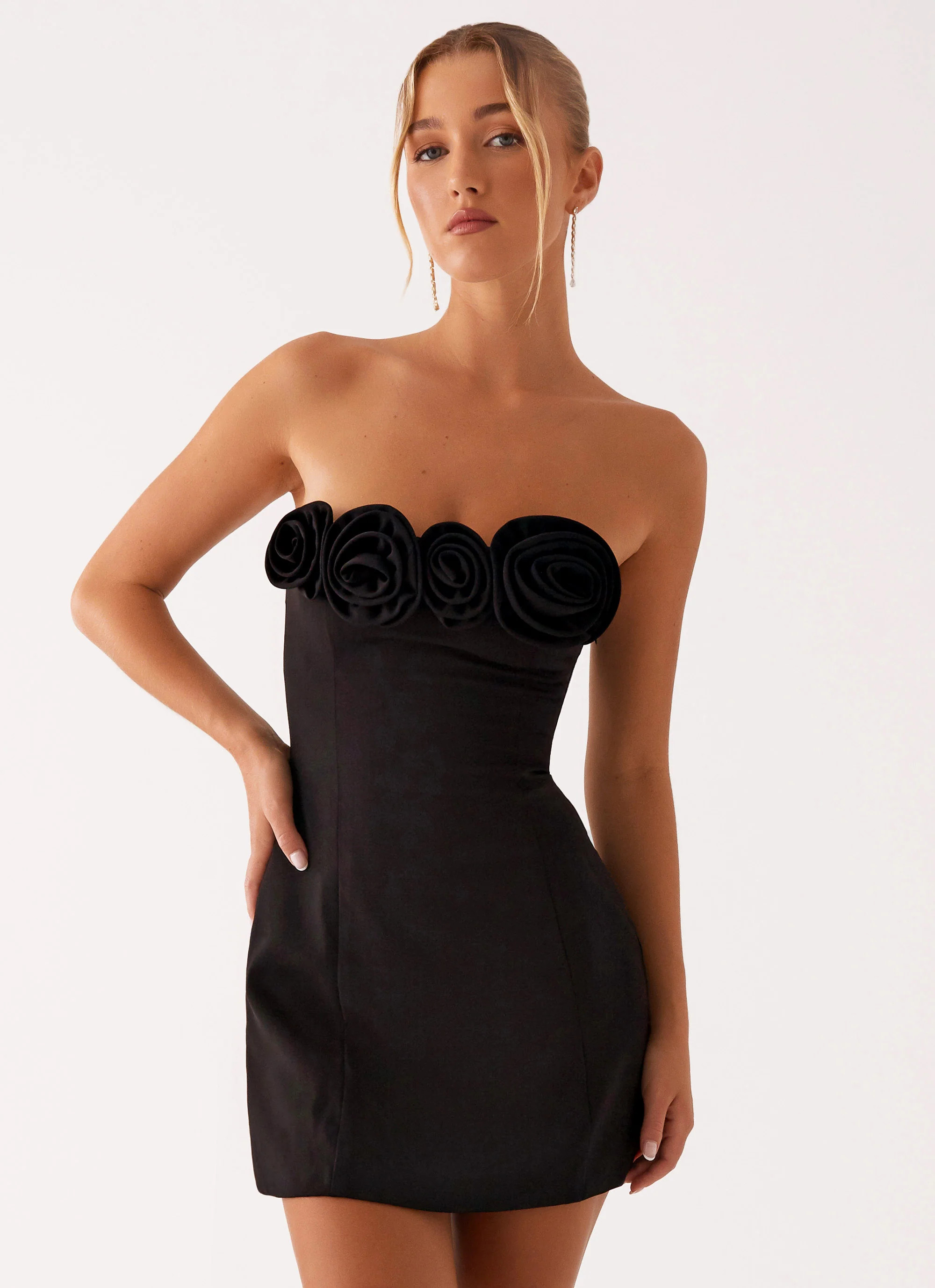 Patsie Strapless Mini Dress - Black | Peppermayo (Global)