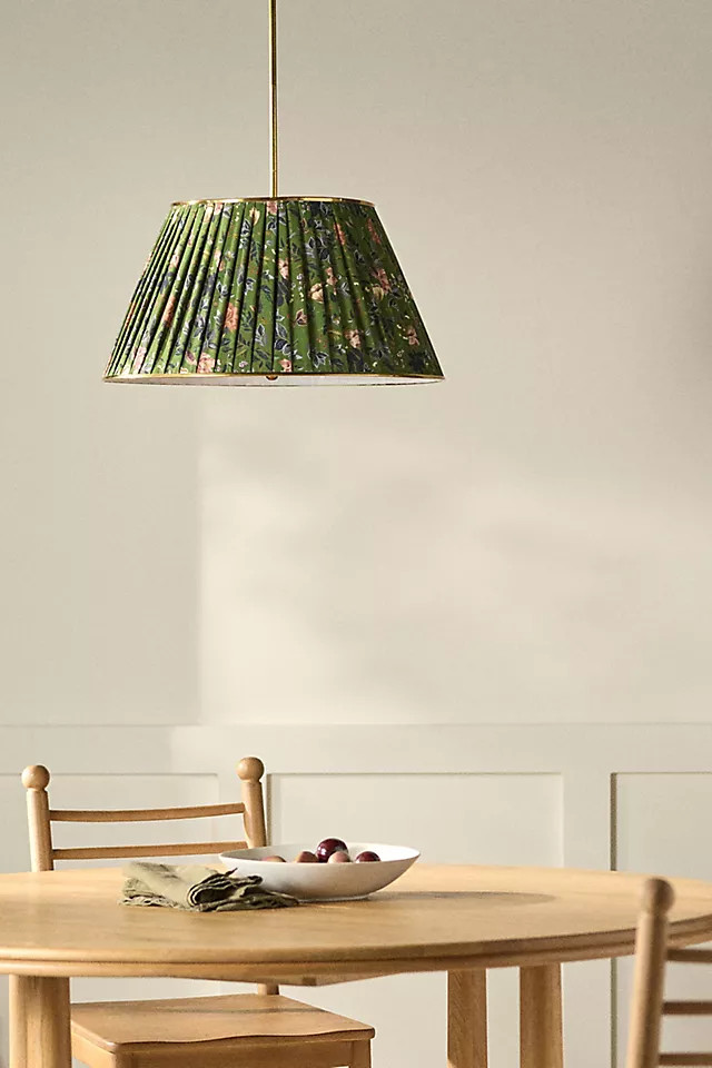 Lee Brass 24" Ruched Printed Semi-Flush Mount Pendant Light | Anthropologie (US)