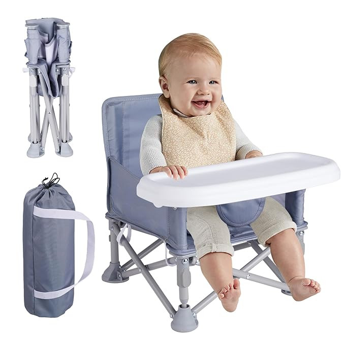 Portable Baby Booster Seat with Tray, Toddler Booster seat for Dining, Camping, Travel, Baby Beac... | Amazon (US)