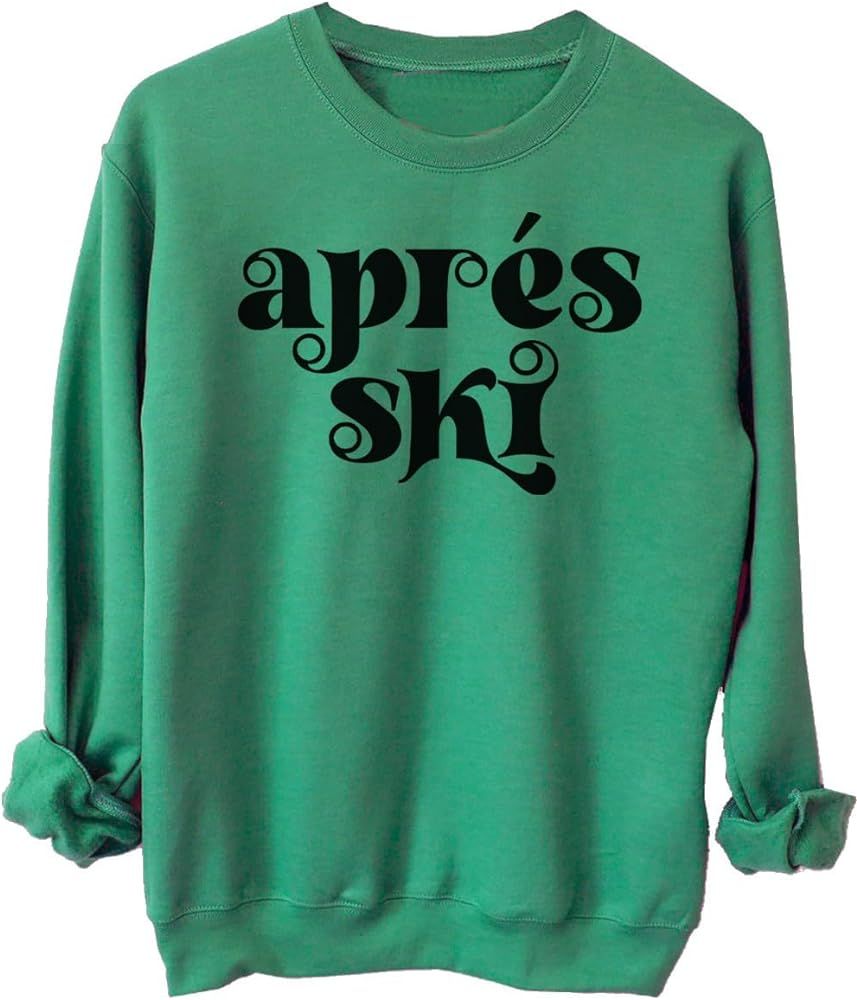 Adult Apres Ski Oversized Sweatshirt, Vintage Tennis Sweatshirt, Preppy Sweatshirt | Amazon (US)