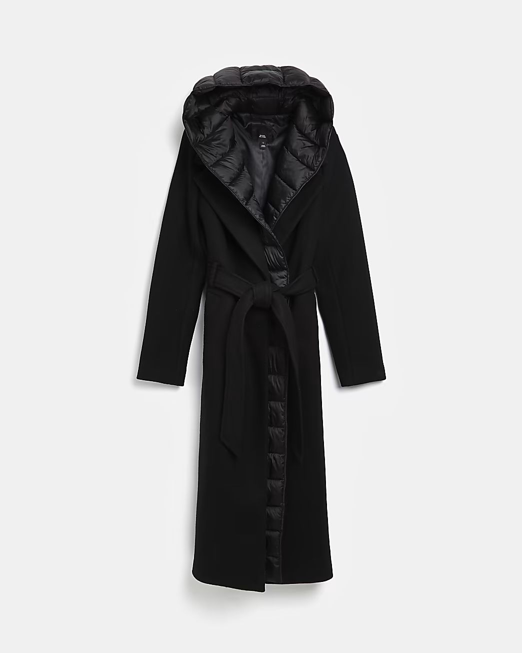 Black hybrid padded coat | River Island (UK & IE)
