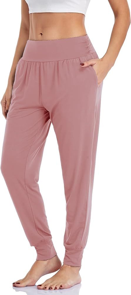 Bvoibell Women's Cozy Yoga Joggers Pants Loose Workout Sweatpants Comfy Lounge Pants with Pockets | Amazon (US)