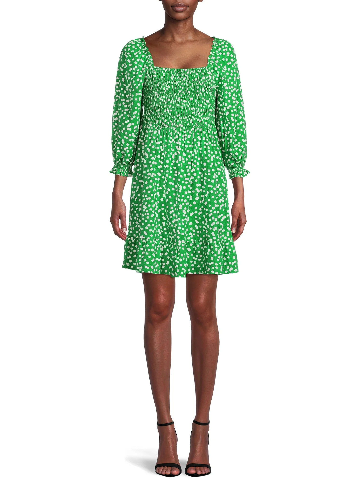 The Get Women's Long Sleeve Square Neck Mini Dress | Walmart (US)