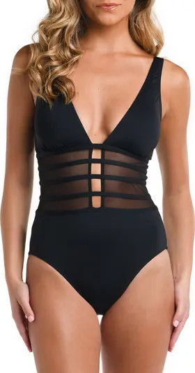 Strappy Mesh Inset One-Piece Swimsuit | Nordstrom