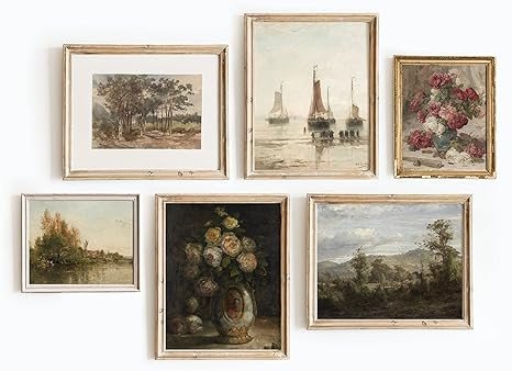 Set 6 Vintage Wall Art French Country Decor - European Vintage Art Prints For Wall Decor, Landsca... | Amazon (US)