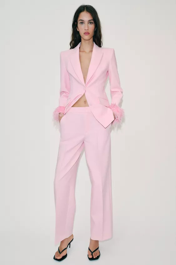 LOW-RISE STRAIGHT TROUSERS SET | Zara UK