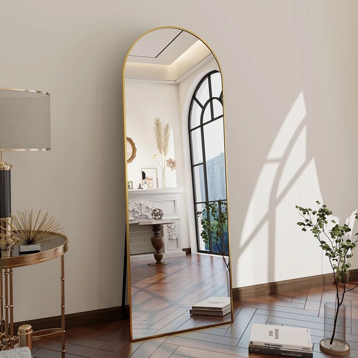 GLSLAND Full Length Mirror Arch Standing Floor Mirror, 58"x18" Arched Wall Mirror Hanging or Lean... | Walmart (US)