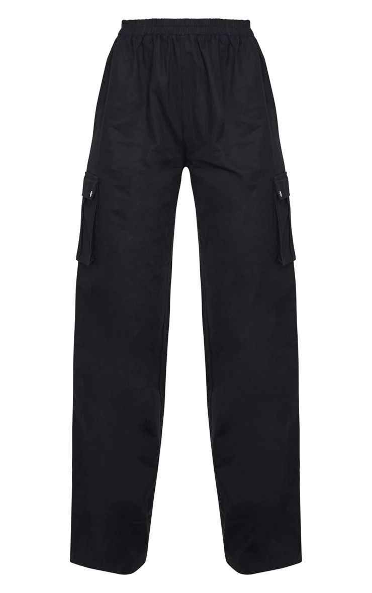 Black Wide Leg High Waisted Cargo Pants | PrettyLittleThing US