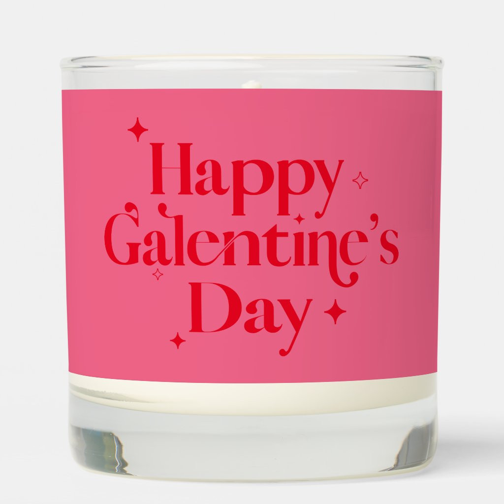 Chic Galentine's Day Candle Pink & Red Design | Zazzle