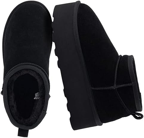 CUSHIONAIRE Hippy Women’s Platform Ankle Boots – Genuine Suede, Faux Fur Lining, Cozy Winter ... | Amazon (US)