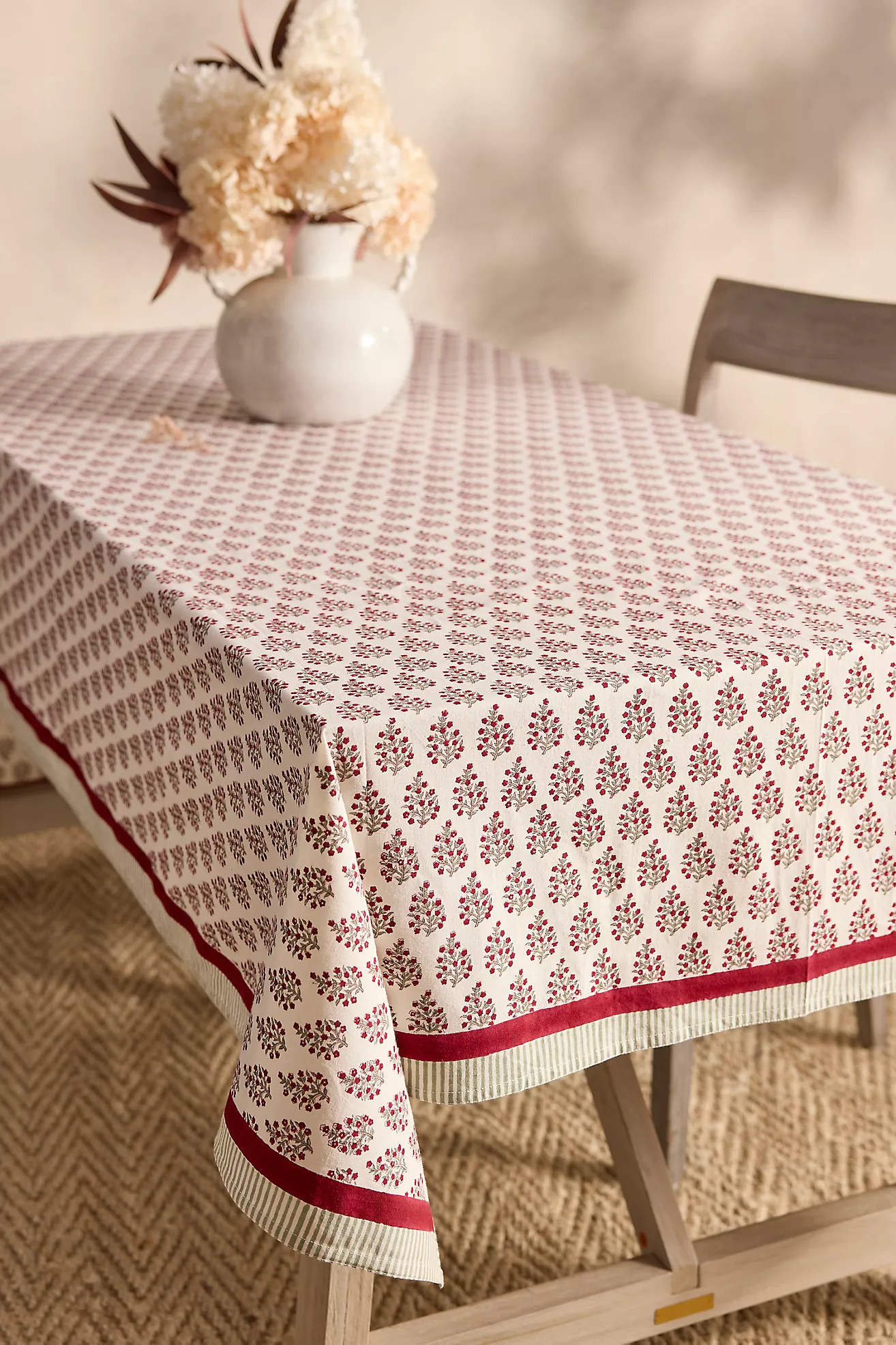Samira Cotton Tablecloth, Scarlet | Terrain