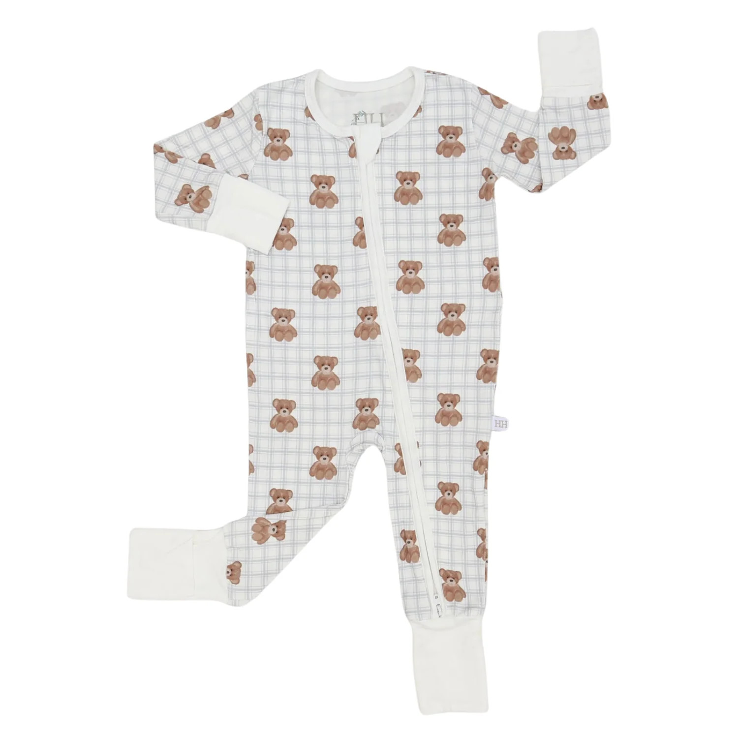 Boys Blue Beary Cute Double Zipper Romper | Hamner Hill