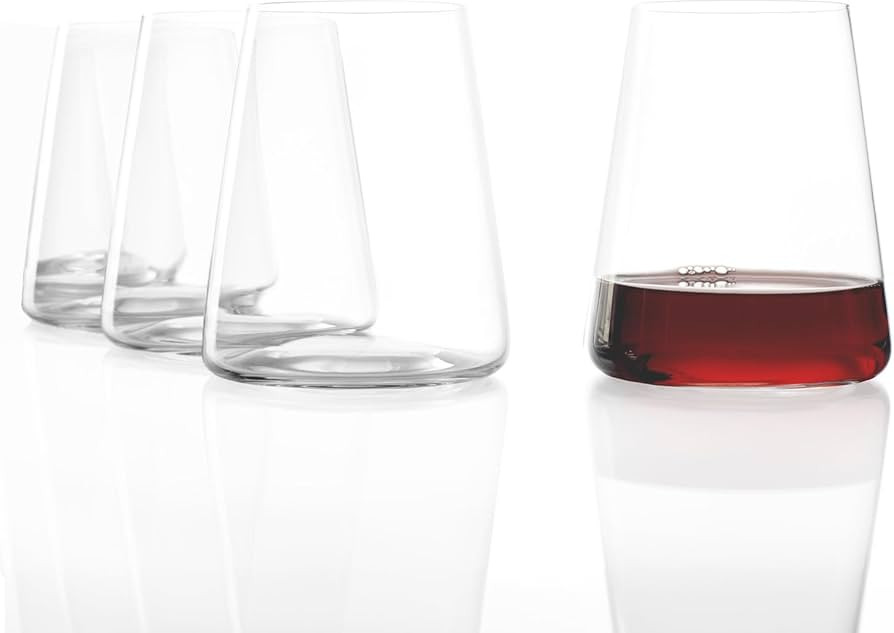 Stölzle Lausitz Stemless Red Wine Glasses Set of 4 (POWER). Dishwasher Safe Lead-Free Crystal St... | Amazon (US)
