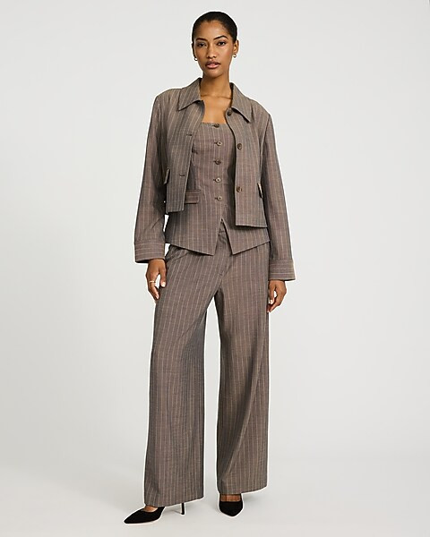 Pinstripe Collared Tailored Jacket | Express