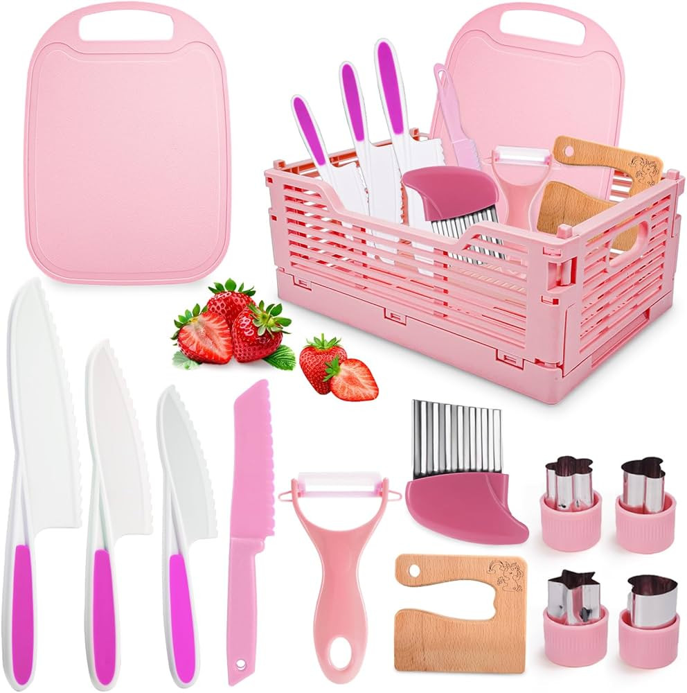 13PCS Kids Knife Set for Real Cooking with Storage Case,Montessori Kitchen Tools for Toddlers Saf... | Amazon (US)