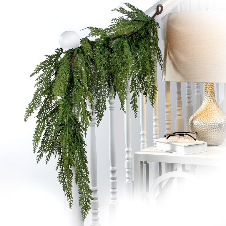 48"  Real Touch Lebanon Cedar Full Garland - Green | Walmart (US)