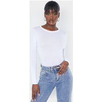Tall White Basic Long Sleeve Top | PrettyLittleThing US