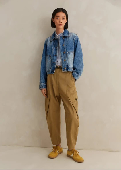 Authentic Denim Relaxed Crop Jacket | ME+EM US