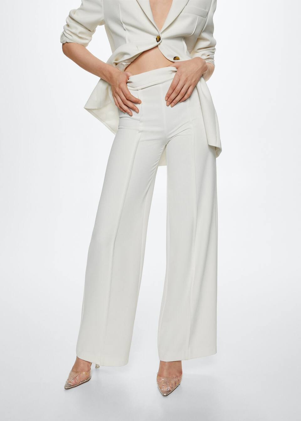 Wideleg pantalon -  Dames | Mango Nederland | MANGO (NL)