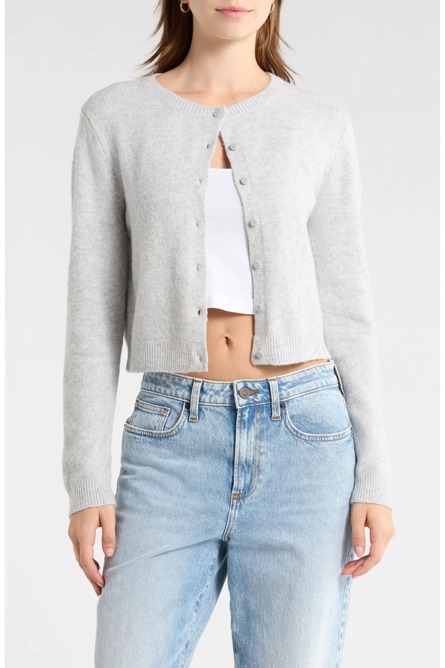 Abound Classic Crewneck Cardigan (Women) | Nordstromrack | Nordstrom Rack