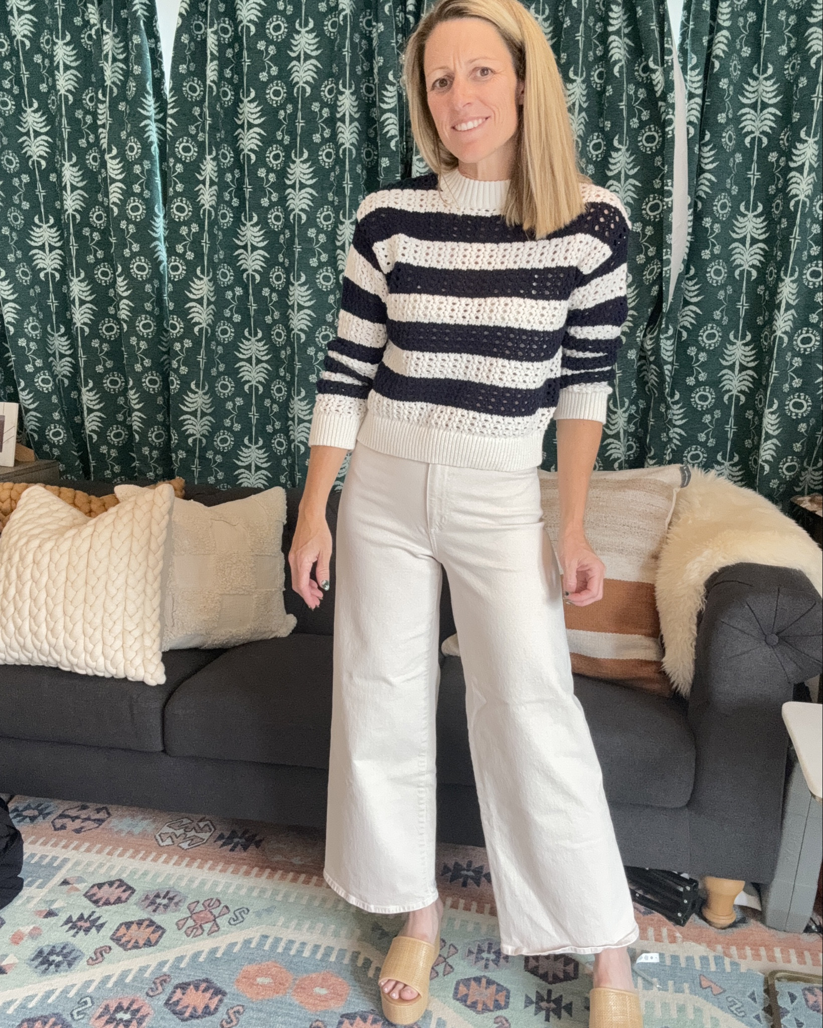The must have open weave sweater for summer.  The perfect blue stripes for July 4th.  

#SummerOutfit #July4thOutfit #FourthOfJulyOutfit #SummerSweater #RedWhiteAndBlue #TargetStyle 

#LTKSeasonal #LTKFindsUnder50 #LTKStyleTip