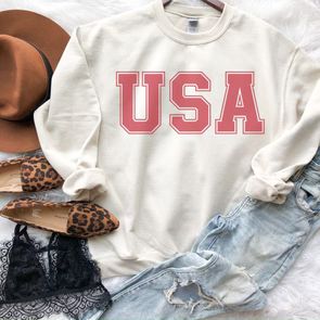Vintage Red USA Sweatshirt | The Container Clothing Co