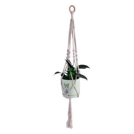 Macrame Plant Hanger Decorative Flower Pot Holder Indoor Outdoor Hanging Planter Basket Cotton Rope  | Walmart (US)