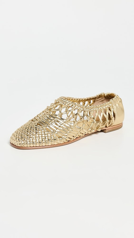 SIMKHAI Eden Metallic Open Weave Ballet Flats | Shopbop | Shopbop