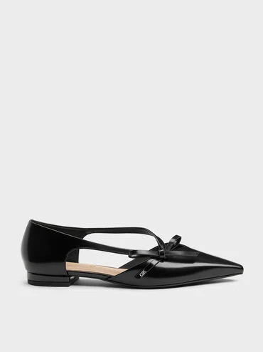 Black Box Anastasia Leather D'Orsay Flats | CHARLES & KEITH | Charles & Keith US