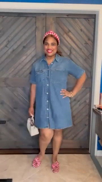 🔥 Denim Meets Gingham– Your New Power Combo 💙❤️ Styling this denim shirt with bold red gingham accessories, and it’s the vibe. Classic meets fiery chic — whether you're brunching or bossing up, this look turns heads. 

Hit the bell in my LTK 🔔 (top right) so you get all the exclusives first! #LTKStyleTip

#LTKBeauty#LTKU