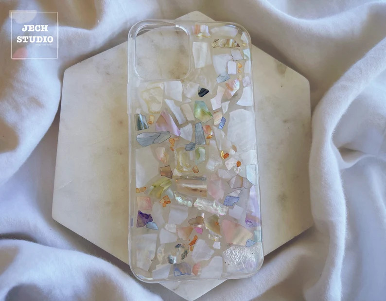 Shell pieces phone case, Resin case,iphone case, phone case for iphone X, iphone 12, iphone 13, i... | Etsy (US)